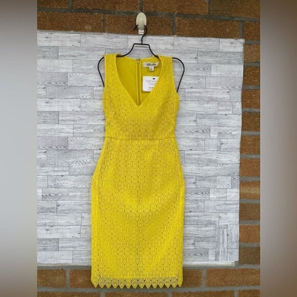 Diane Von Furstenberg Yellow Midi Sheath Dress size 0 - Picture 2 of 11